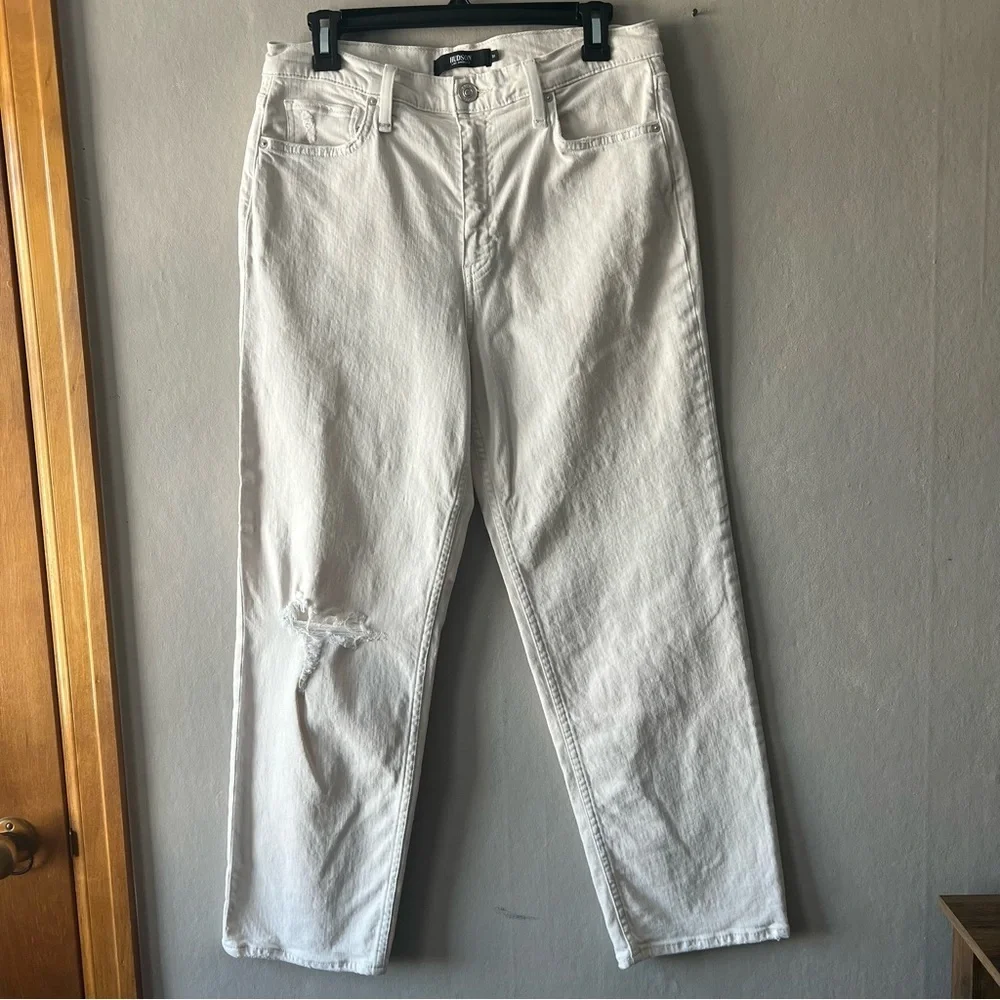 Hudson Remi High Waisted Straight Distressed Jeans Size 31